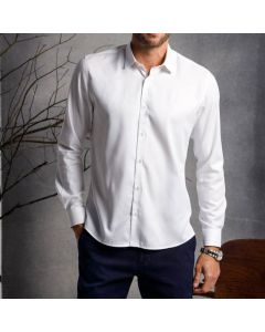 Camiseta Social Masculina de algodao com elastano Branca